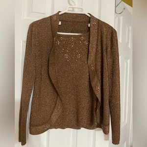 2 PC Golden Sparkly Top